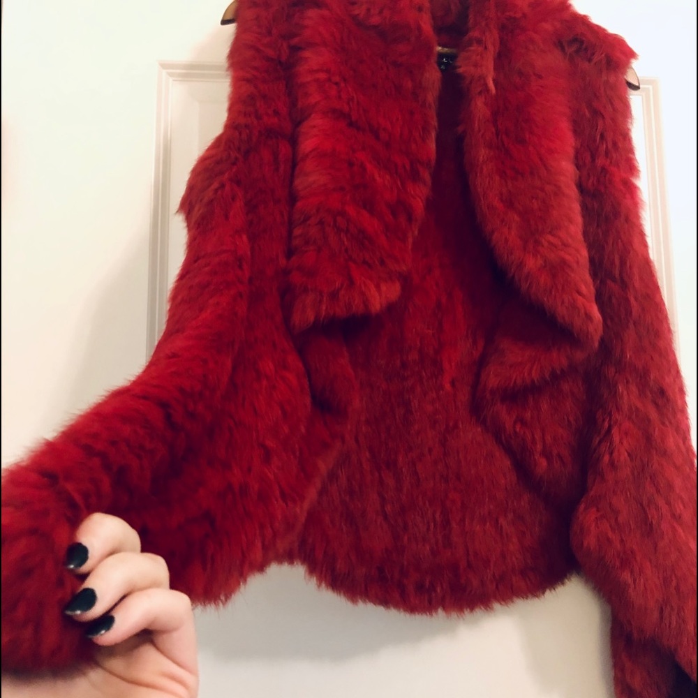 Red Rabbit Fur Vest